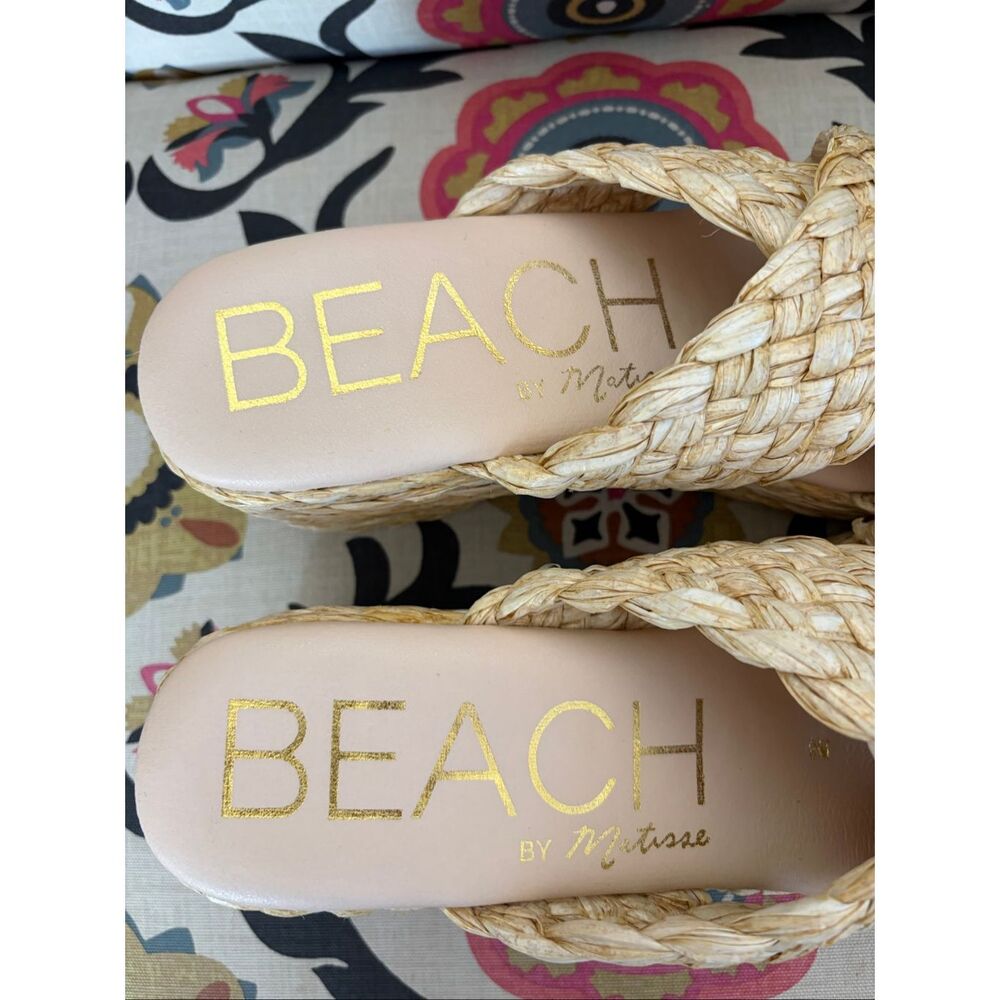 MATISSE Natural Reflection Raffia Platform Sandals Size 9 - Picture 6 of 12